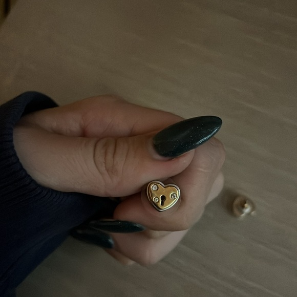 Coach EUC Two Toned Heart Earrings - Picture 2 of 4